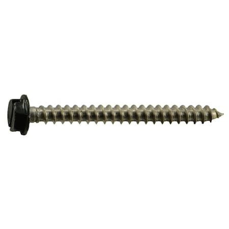 Midwest Fastener Sheet Metal Screw, #10 x 2 in, Painted 18-8 Stainless Steel Flange Hex Head 10 PK 71034